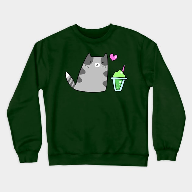 Cat and Frozen Smoothie Crewneck Sweatshirt by saradaboru